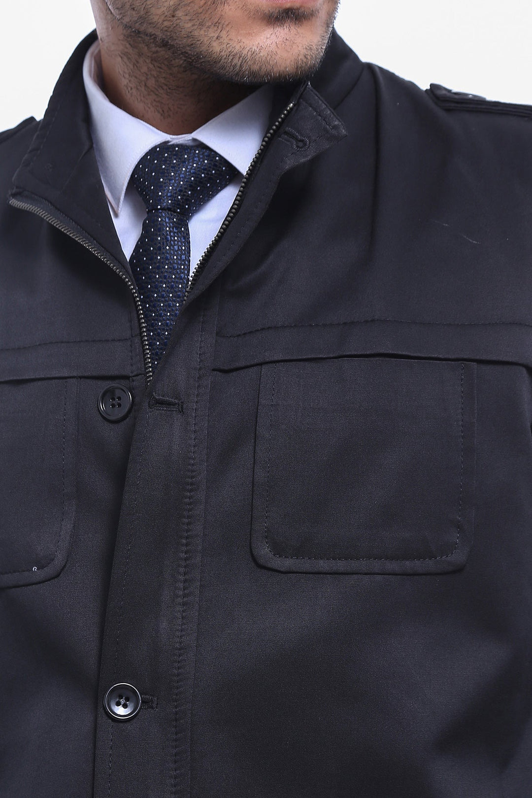 WSS Plain Black Men Short Coat  - Wigan