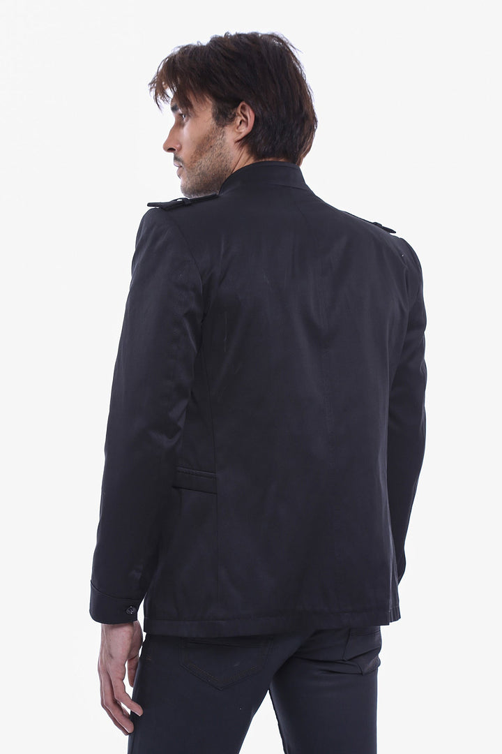 WSS Plain Black Men Short Coat  - Wigan