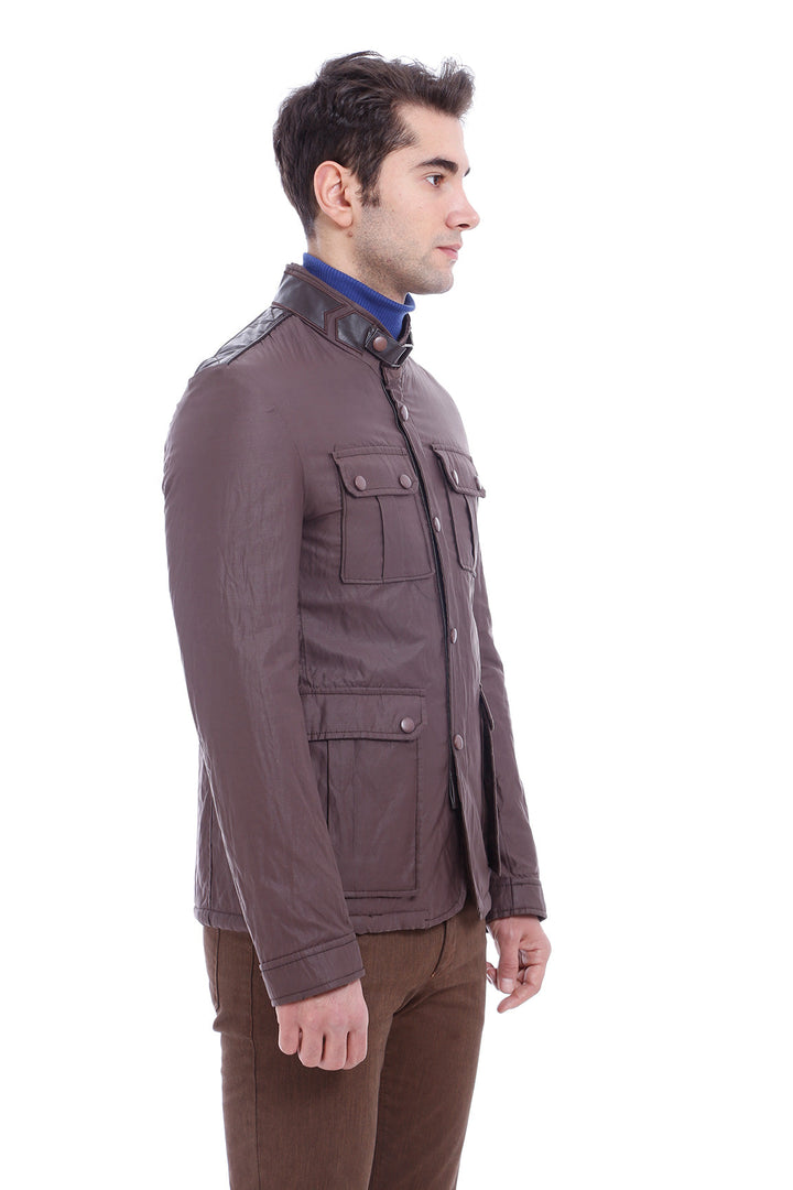 WSS 4 Pocket Snap Short Brown Coat- - Riverton