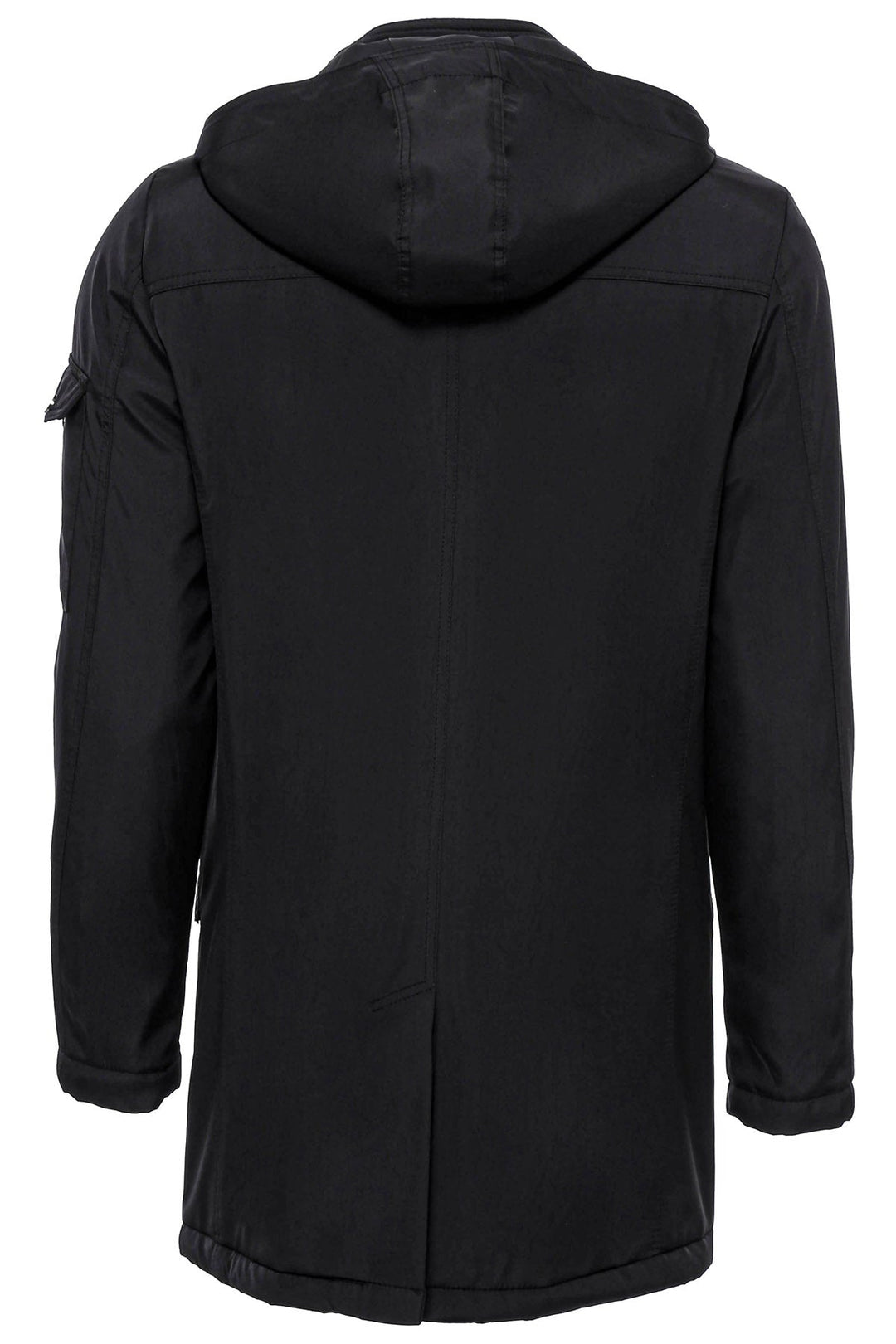 WSS Black Pocket Hooded Men's Coat  - Orem