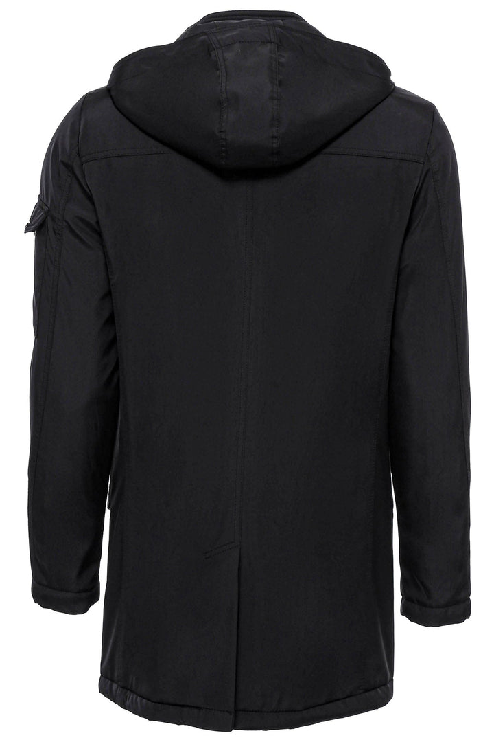 WSS Black Pocket Hooded Men's Coat  - Orem