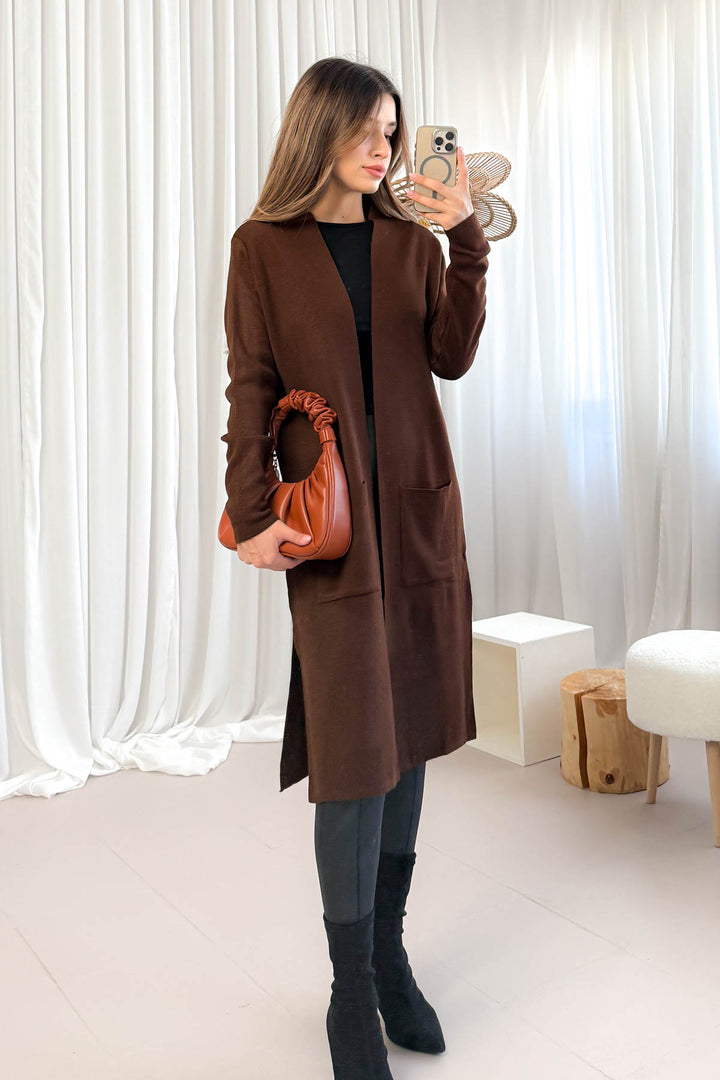 MPL Woman's Pocketed Plain Long Cardigan 4341 - Charleville-Mézières