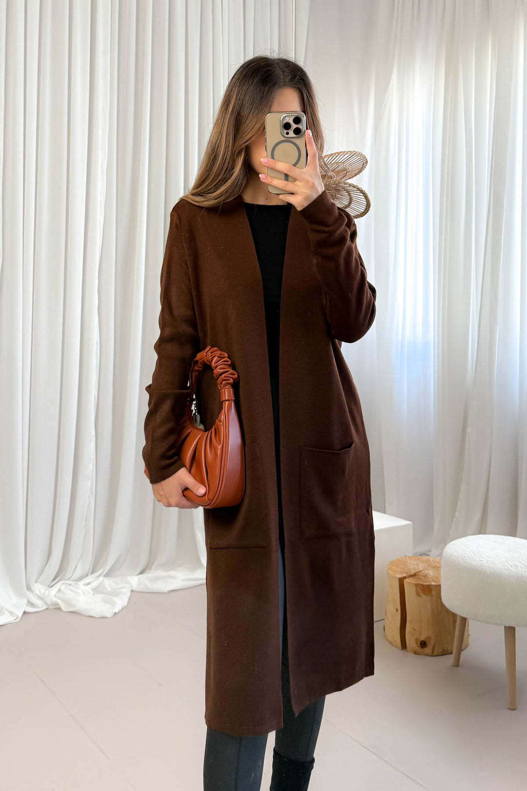 MPL Woman's Pocketed Plain Long Cardigan 4341 - Charleville-Mézières