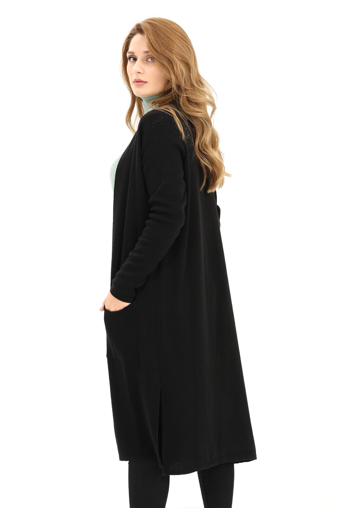 MPL Woman's Pocketed Plain Long Cardigan 4341 - Zaandam