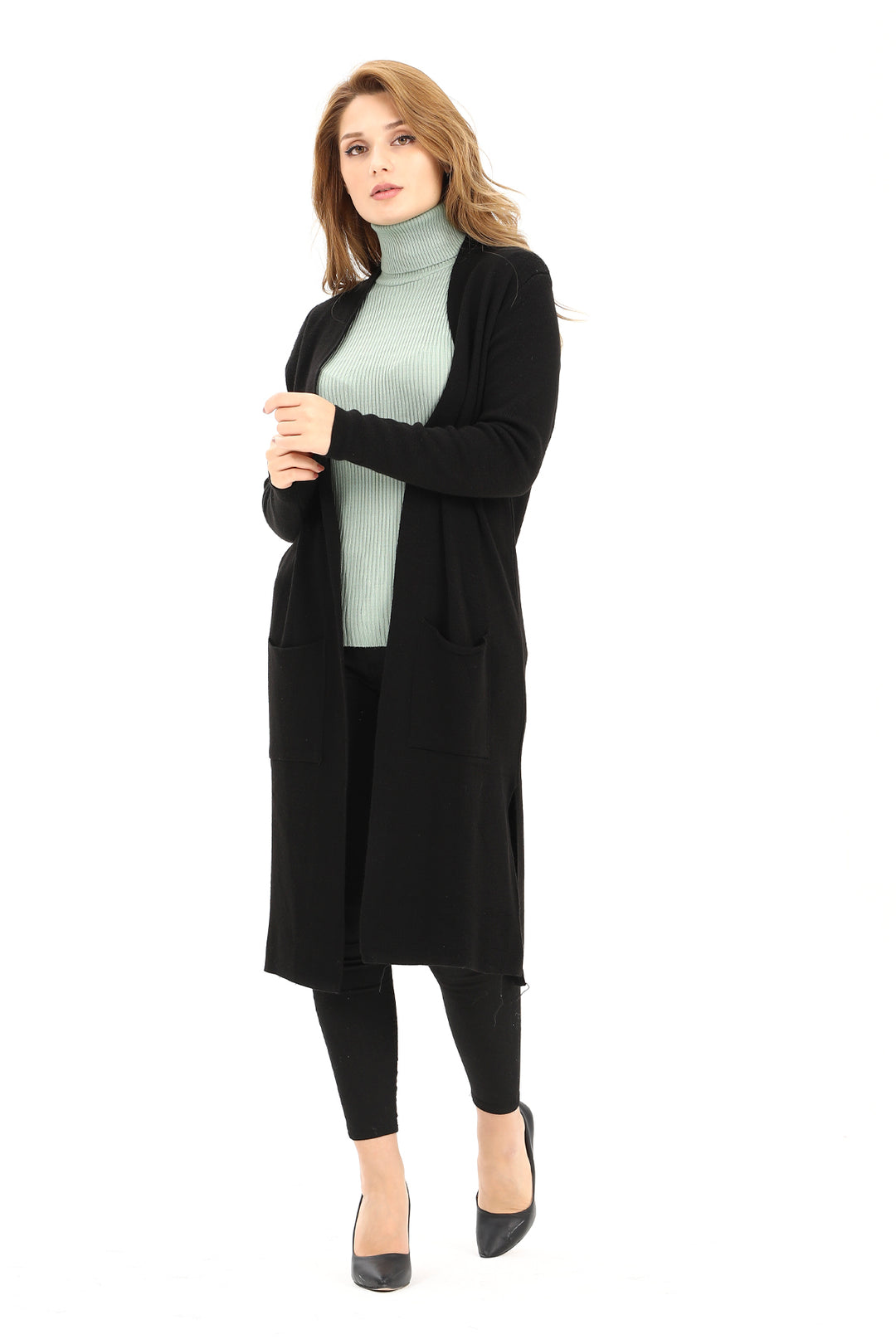MPL Woman's Pocketed Plain Long Cardigan 4341 - Zaandam