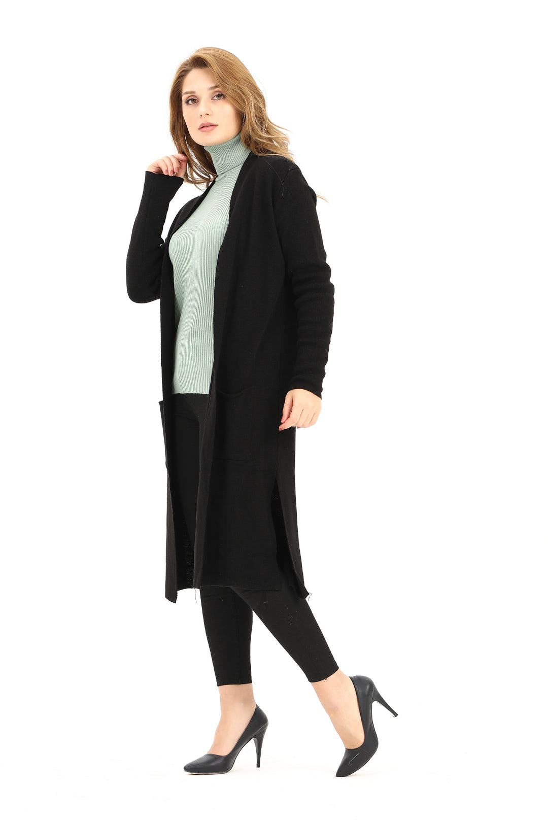 MPL Woman's Pocketed Plain Long Cardigan 4341 - Zaandam
