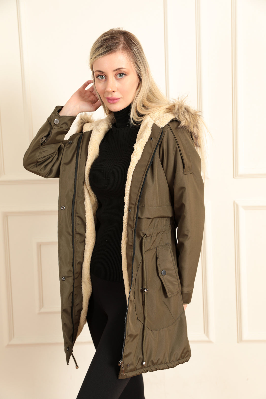 MPL Woman's Hooded Coat with Belt 60045 - Solingen