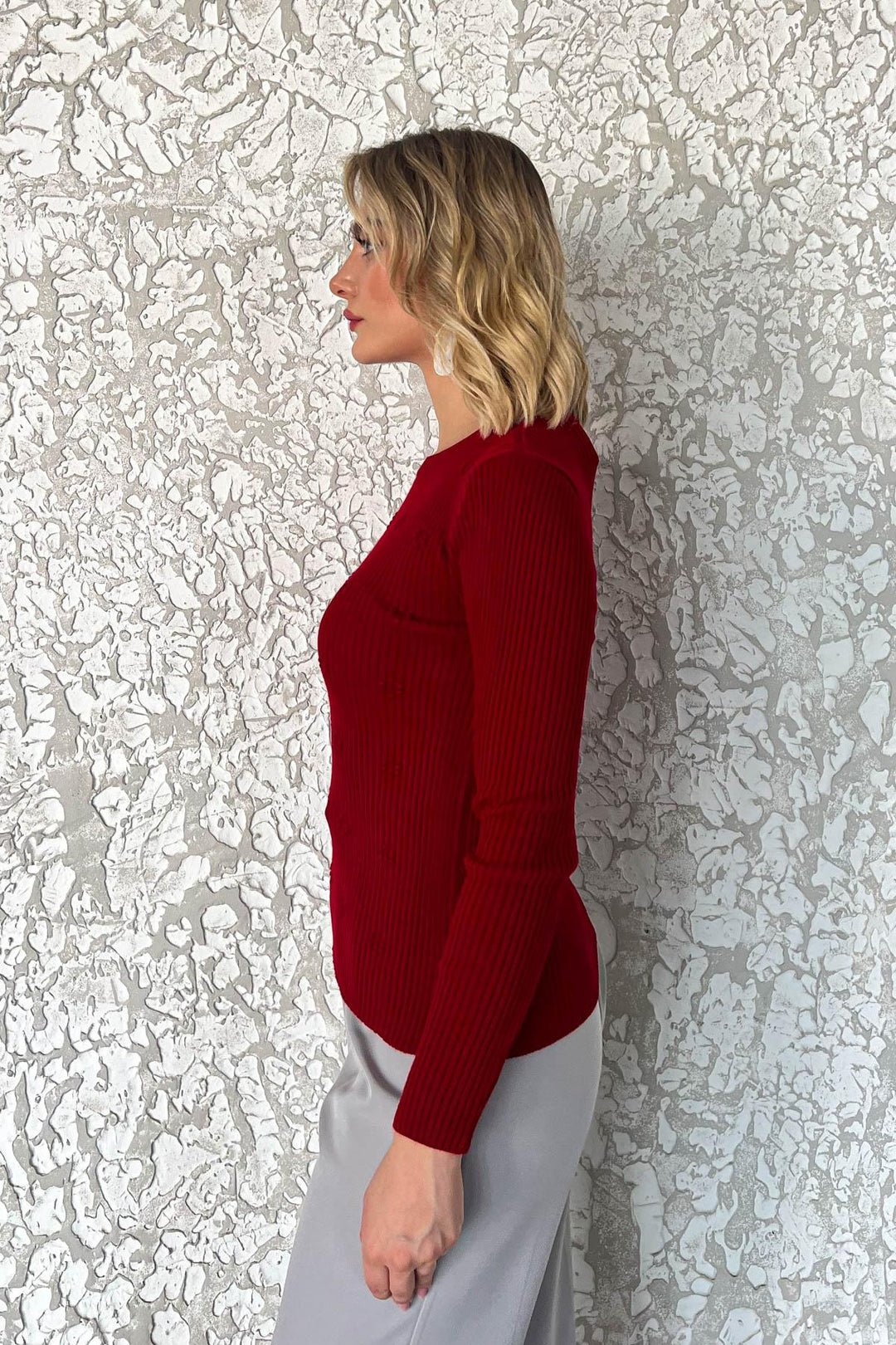 MPL Woman Pom Pom Patterned Chenille Sweater 4925 - Colombes