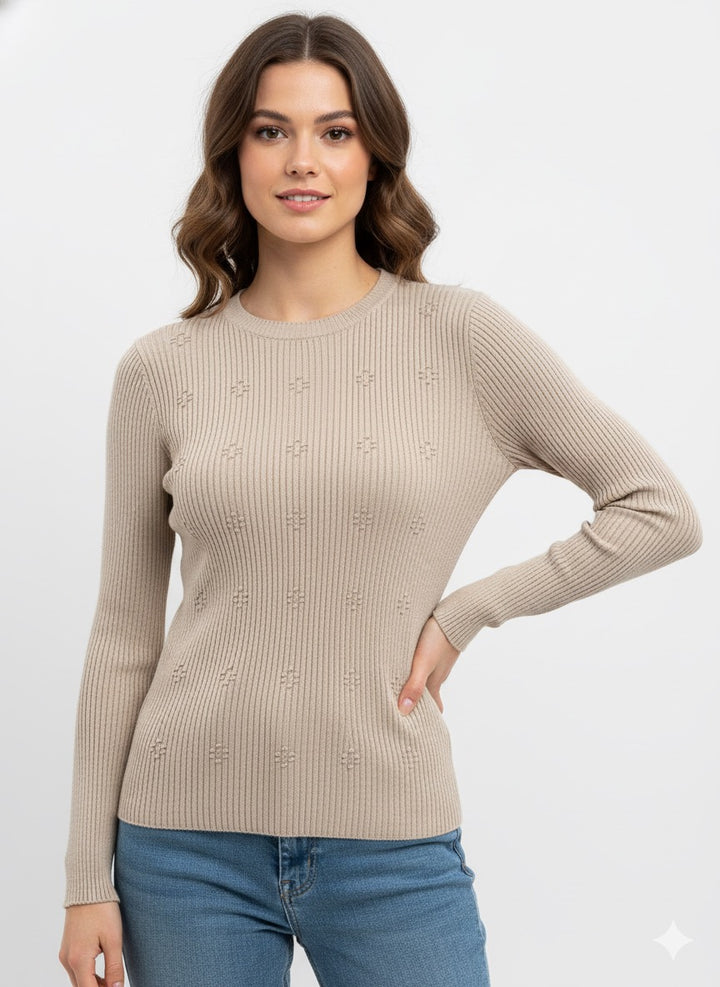 MPL Woman Pom Pom Patterned Chenille Sweater 4925 - Kyle