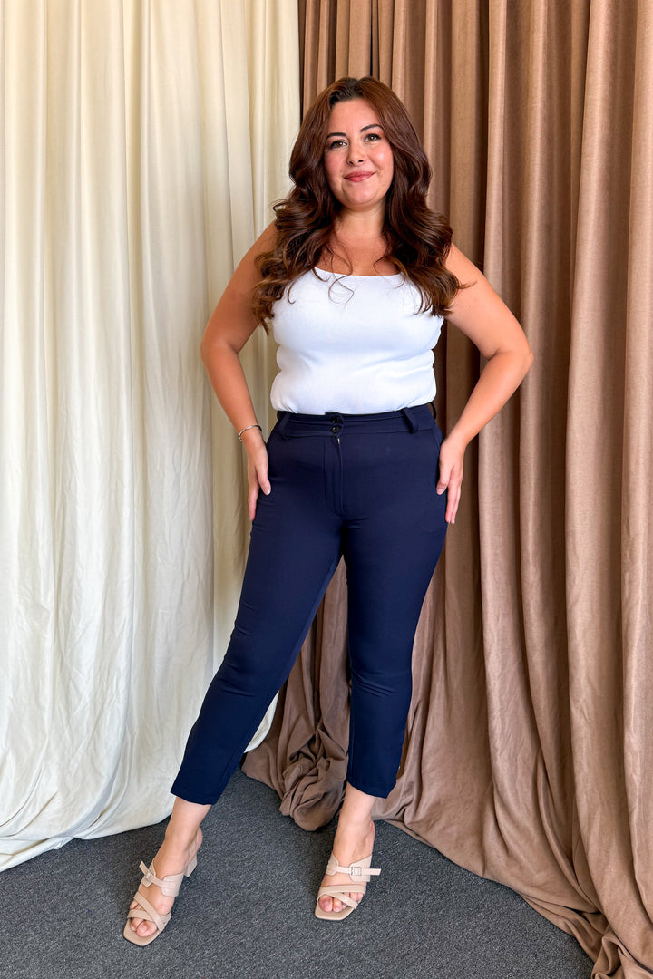 MPL Woman Slim Fit Ankle Length Big Fabric Pants 1028 - Hamilton