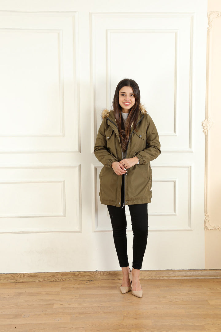 MPL Woman Waist Tied Hooded Coat 60293 - Lenexa