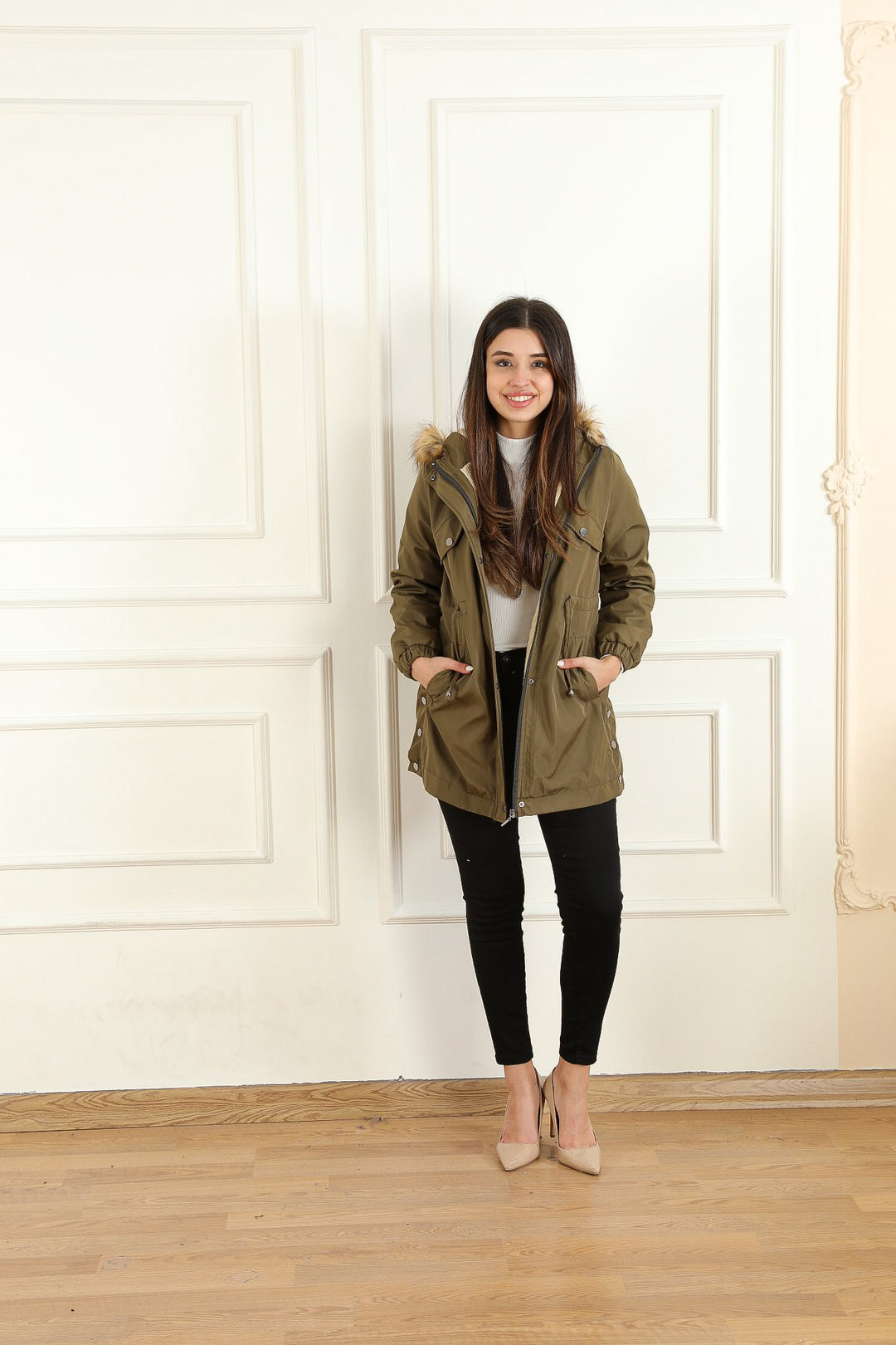 MPL Woman Waist Tied Hooded Coat 60293 - Lenexa