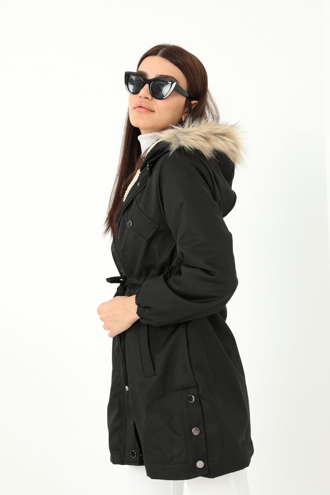 MPL Woman's Hooded Coat with Belt 60293 - Lowestoft
