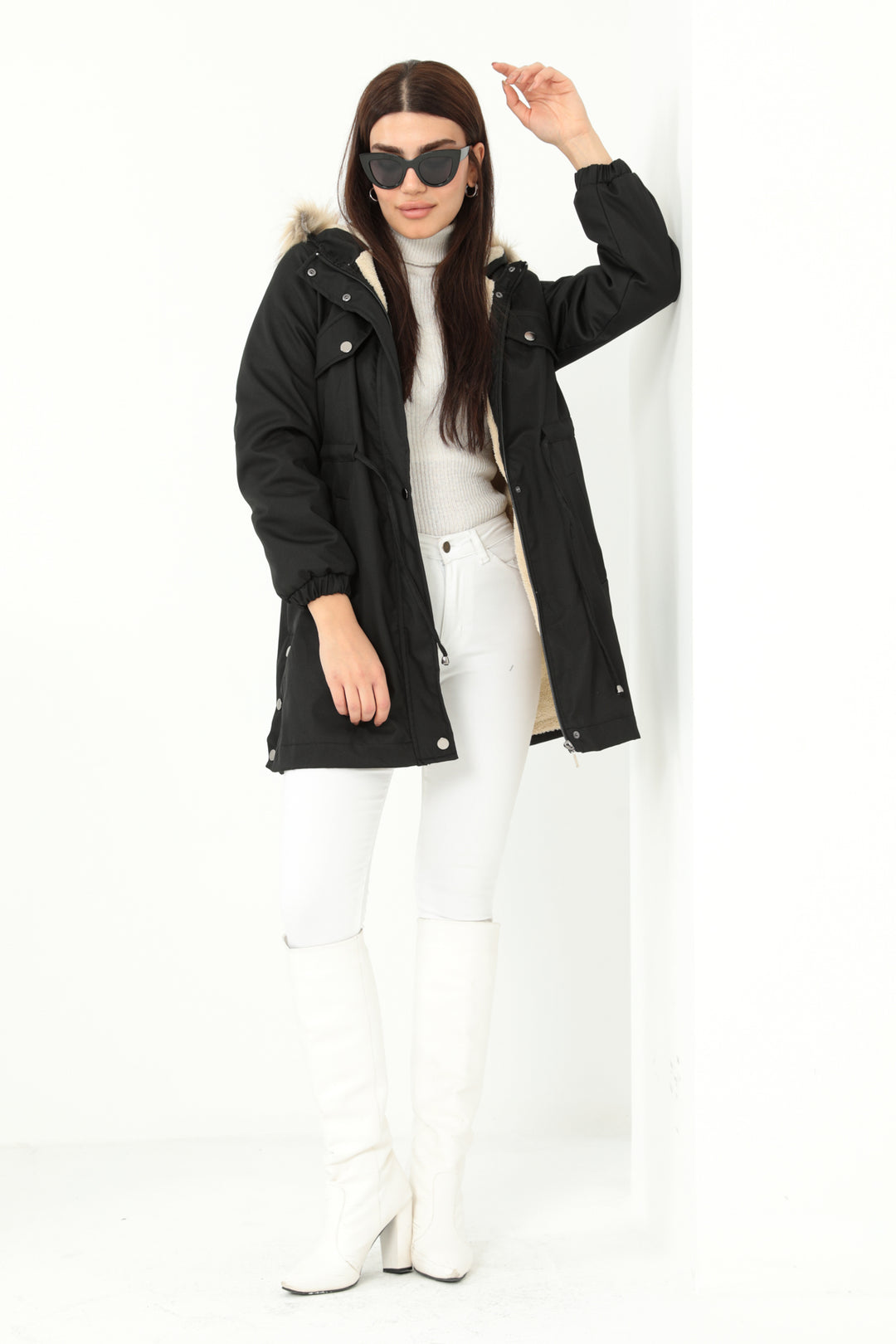 MPL Woman's Hooded Coat with Belt 60293 - Lowestoft
