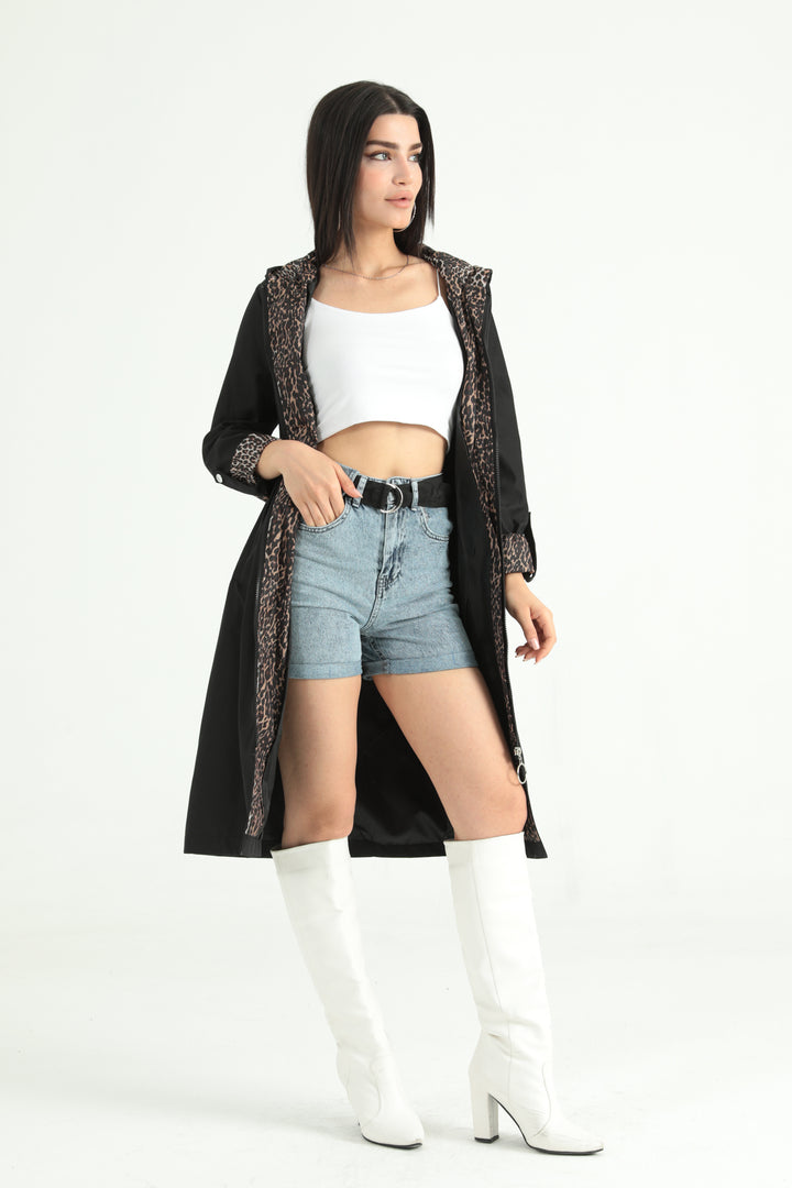 MPL Woman Leopard Lined Trench Coat 9091 - Gravesend