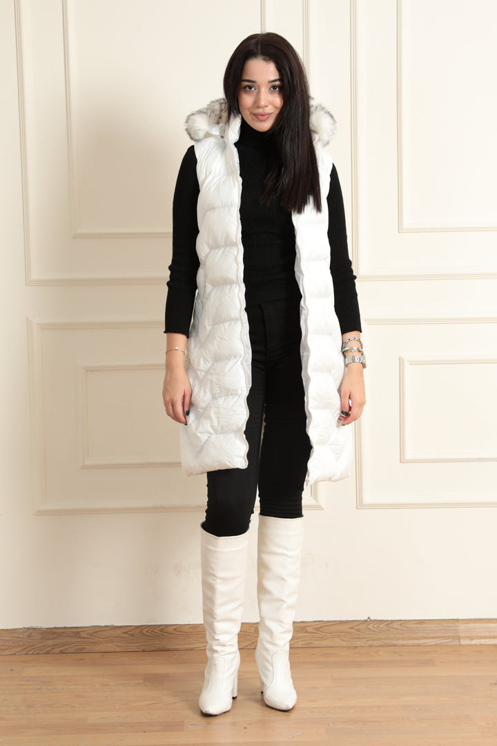 MPL Women's Hooded Puffer Vest 5166 - Águeda