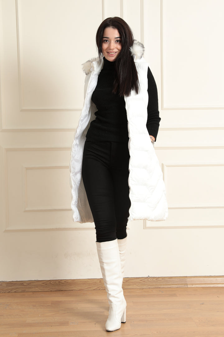 MPL Women's Hooded Puffer Vest 5166 - Águeda