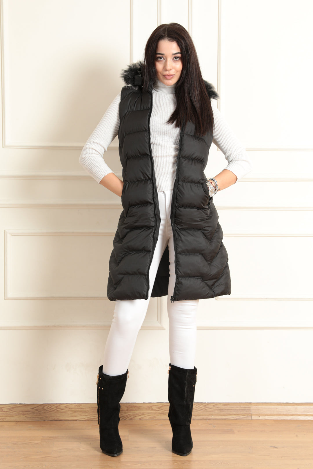 MPL Women's Hooded Puffer Vest 5166 - Paramount