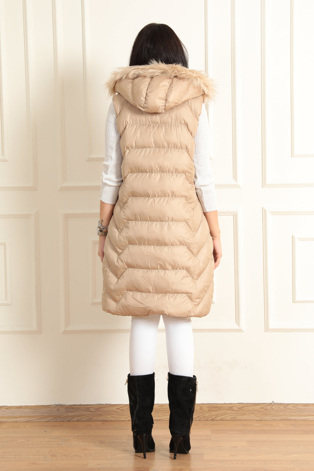MPL Women's Hooded Puffer Vest 5166 - Khrustalnyi