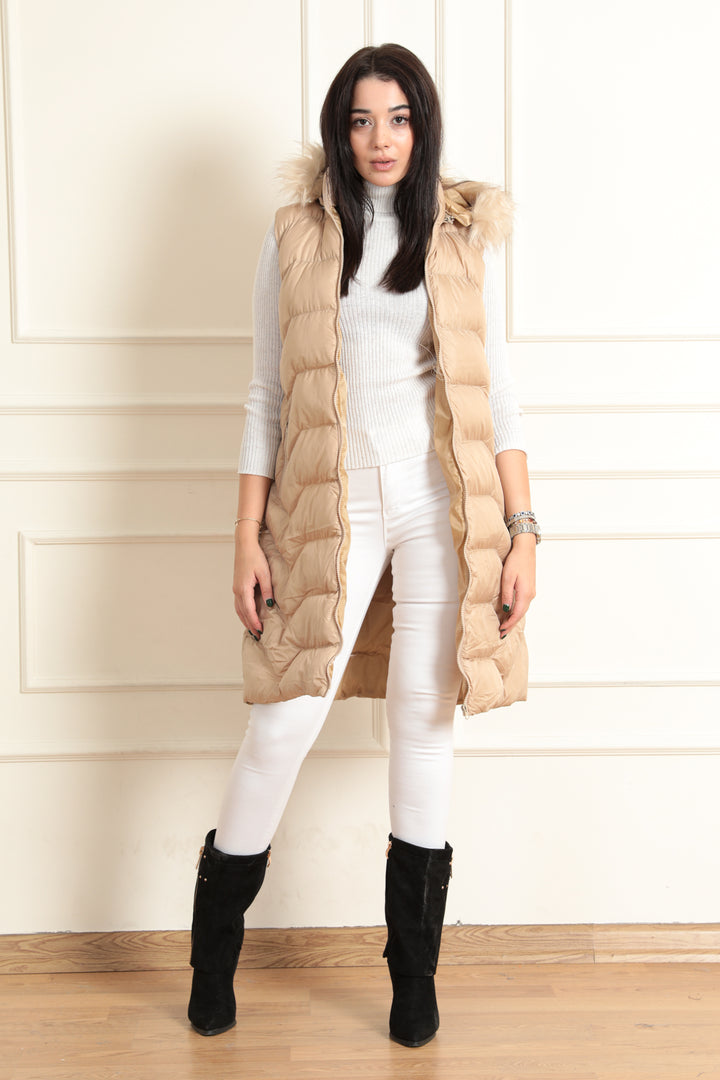 MPL Women's Hooded Puffer Vest 5166 - Khrustalnyi