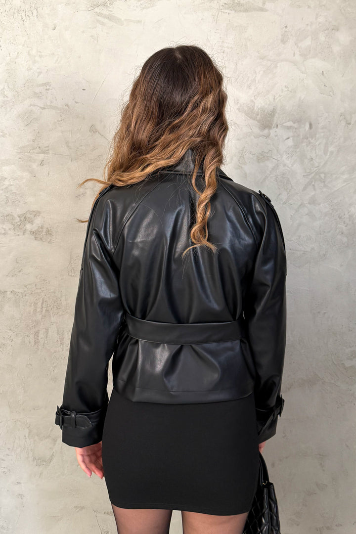 MPL Women's Wrap Belted Leather Jacket 1046 - Ferrara