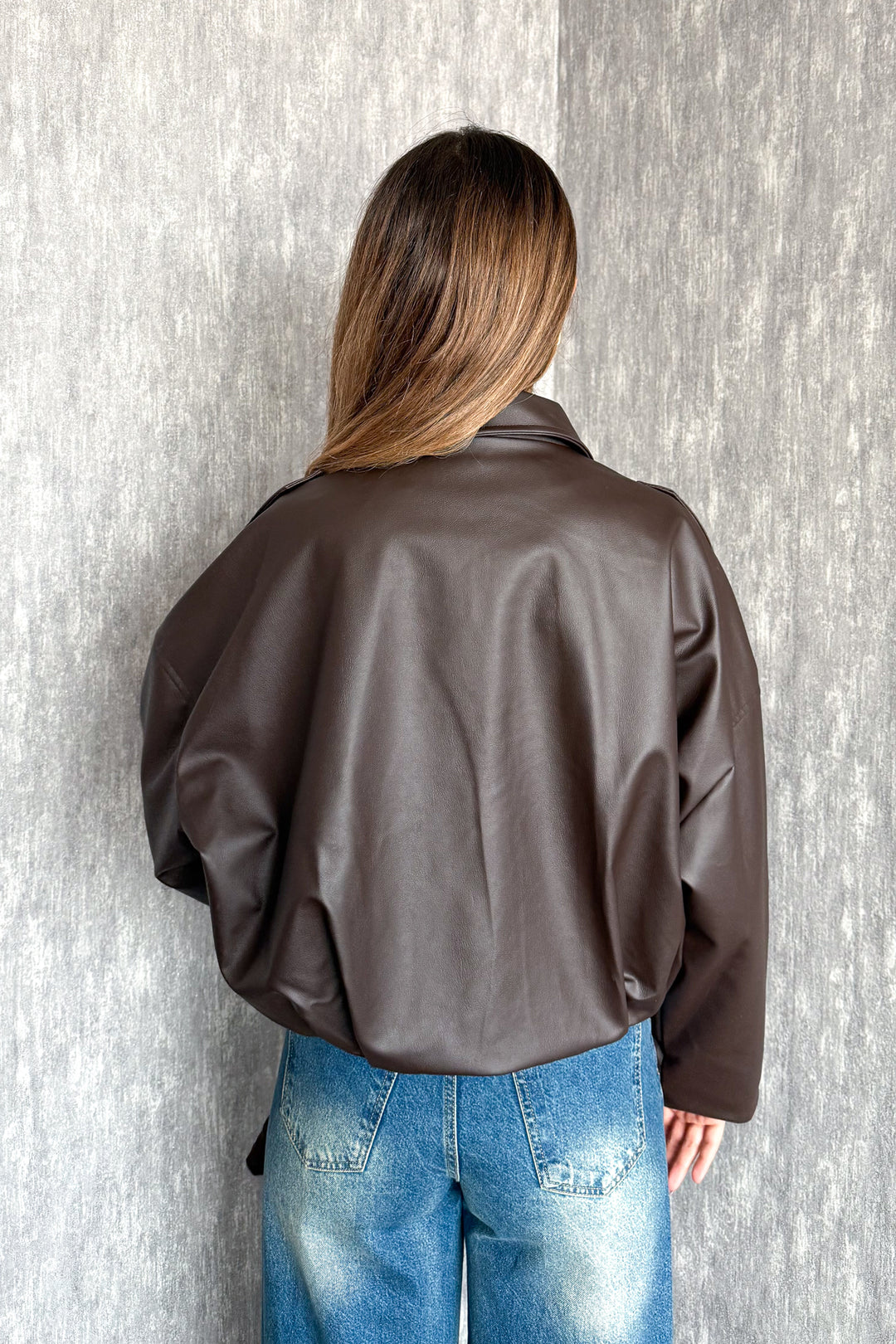 MPL Kadın Oversıze Altı Lastikli Deri Mont 1055 - Udine