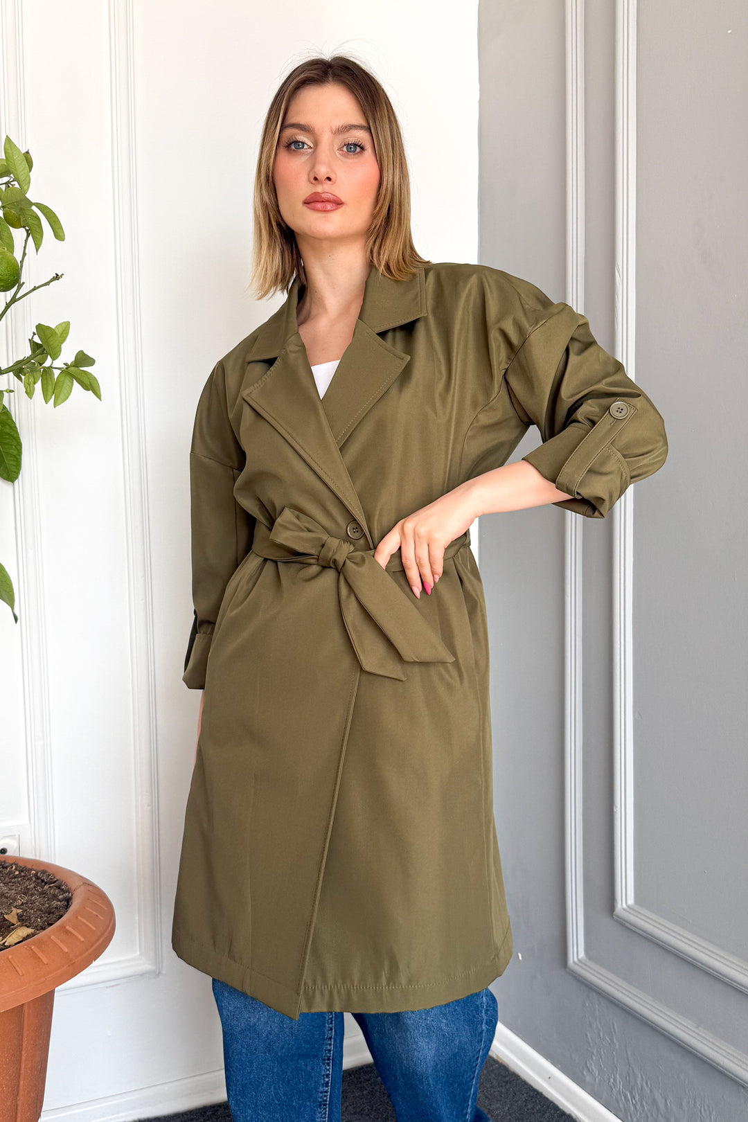 MPL Women's Belted Trench Coat 9104 - Baldwin Park