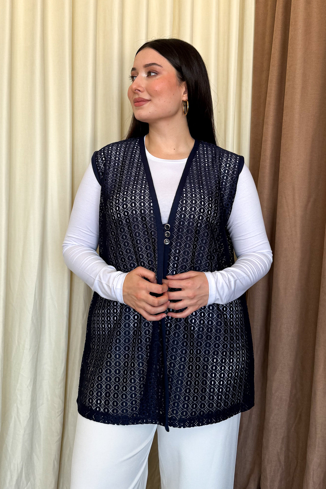 MPL Women's Plus Size Lace Short Vest - Zacatecas