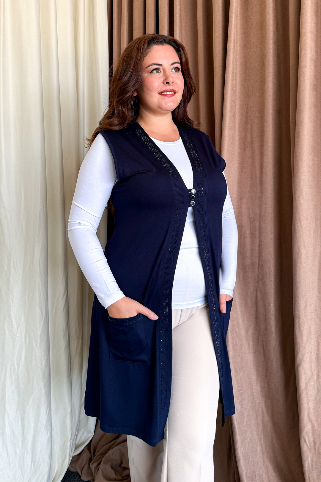 MPL Woman Plus Size Long Vest 504 - Martigues