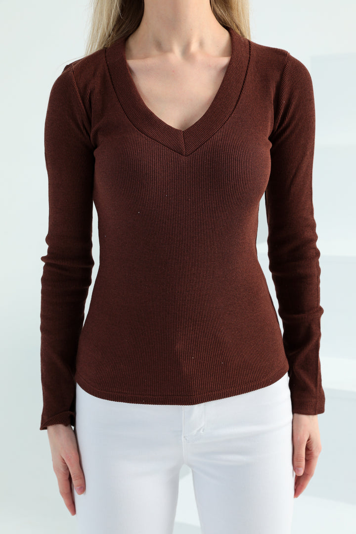 MPL Women's V-Neck Bodysuit with Eyebrow Lace 733 - Cento