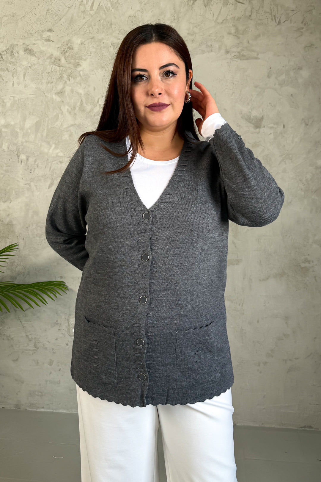 MPL Woman Acrylic Knit Fabric Cardigan - Stade