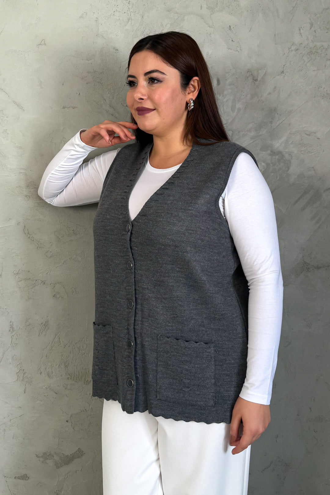MPL Woman Acrylic Knit Fabric Vest - Buxtehude