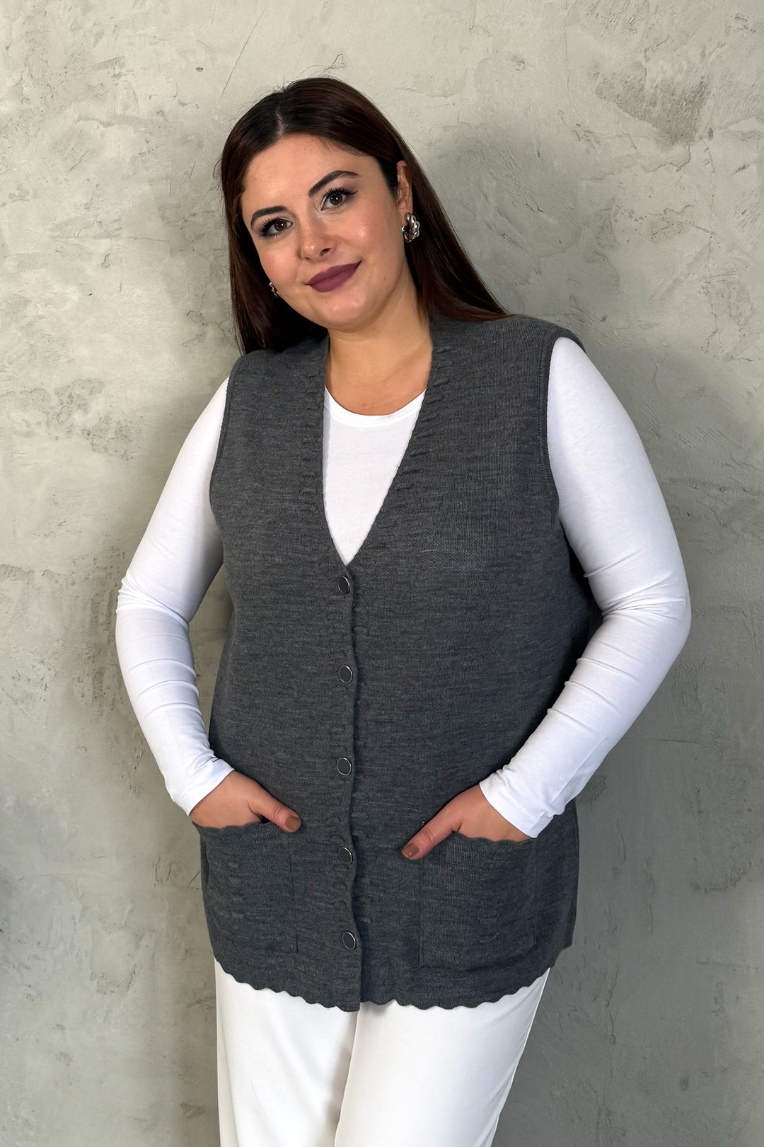 MPL Woman Acrylic Knit Fabric Vest - García