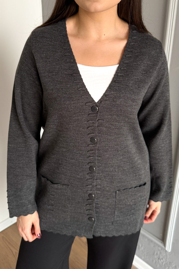 MPL Women's Plus Size Buttoned Acrylic Knit Cardigan - Valladolid