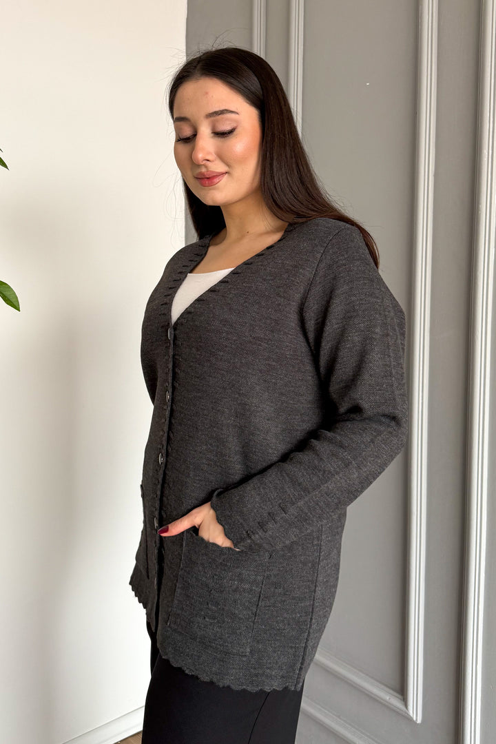 MPL Women's Plus Size Buttoned Acrylic Knit Cardigan - Valladolid