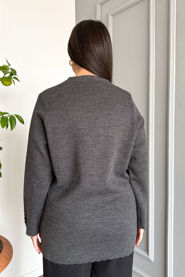 MPL Women's Plus Size Buttoned Acrylic Knit Cardigan - Valladolid