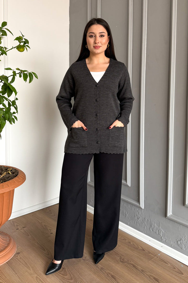 MPL Women's Plus Size Buttoned Acrylic Knit Cardigan - Valladolid