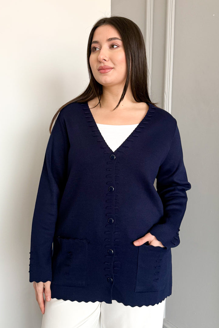 MPL Women's Acrylic Knit Fabric Cardigan - Cannock