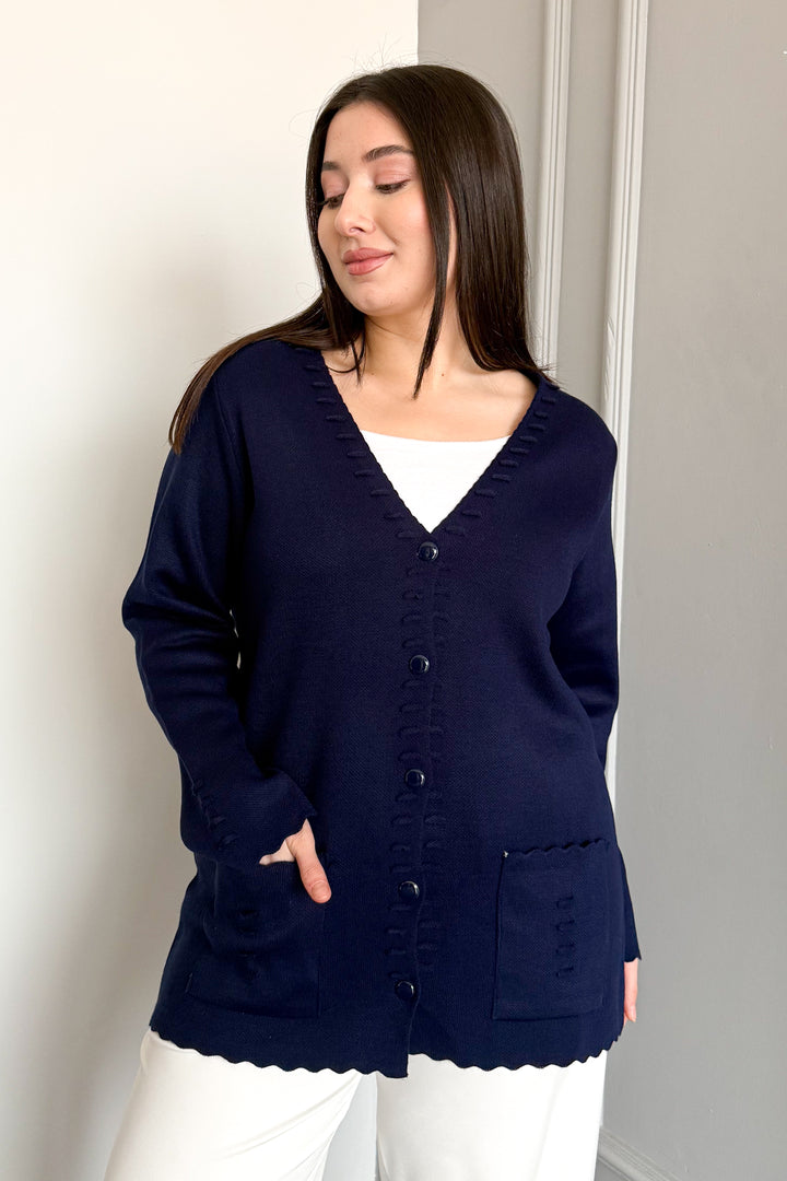 MPL Women's Acrylic Knit Fabric Cardigan - Cannock