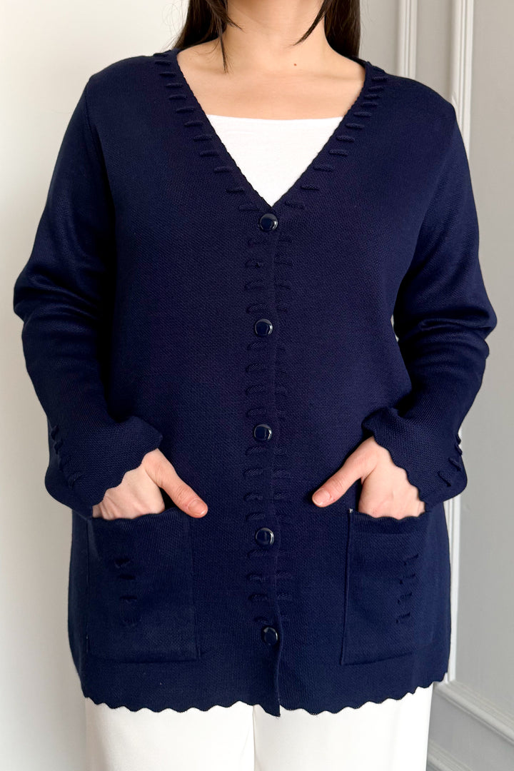 MPL Women's Acrylic Knit Fabric Cardigan - Cannock