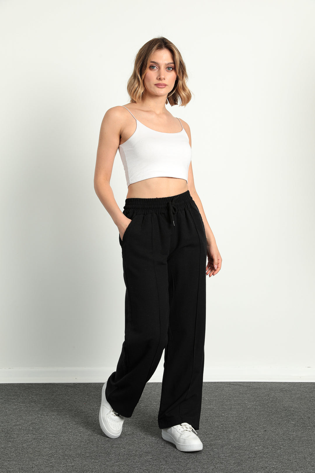 MPL Women's Wide Leg Nervure Stitched Trousers 5022 - Wilmington