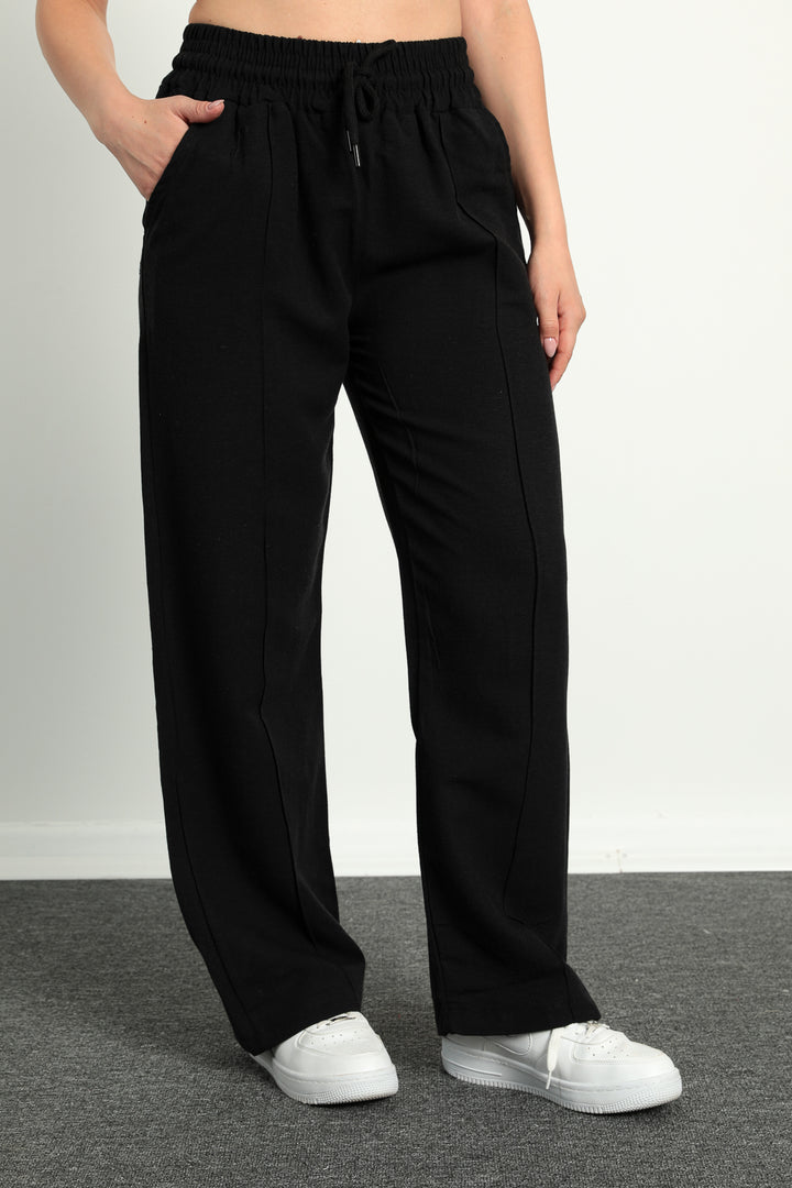 MPL Women's Wide Leg Nervure Stitched Trousers 5022 - Wilmington