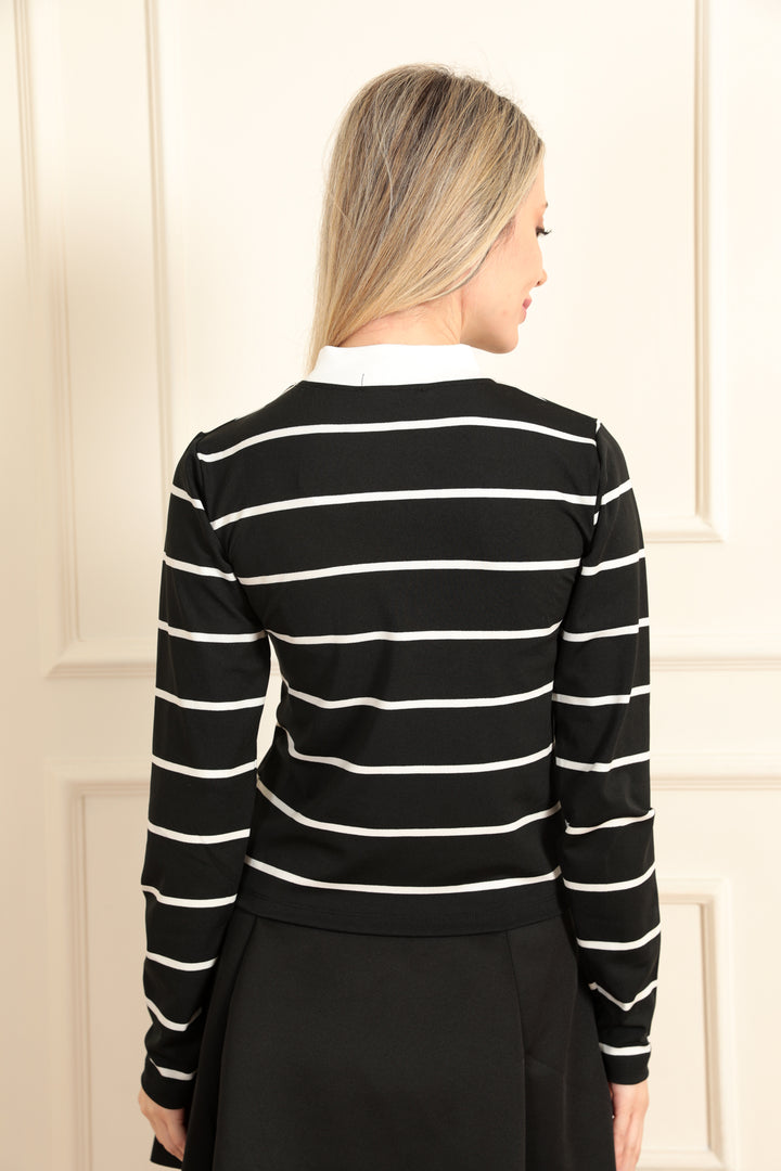 MPL Woman's High Neck Striped Bodysuit 5605 - Cedar City