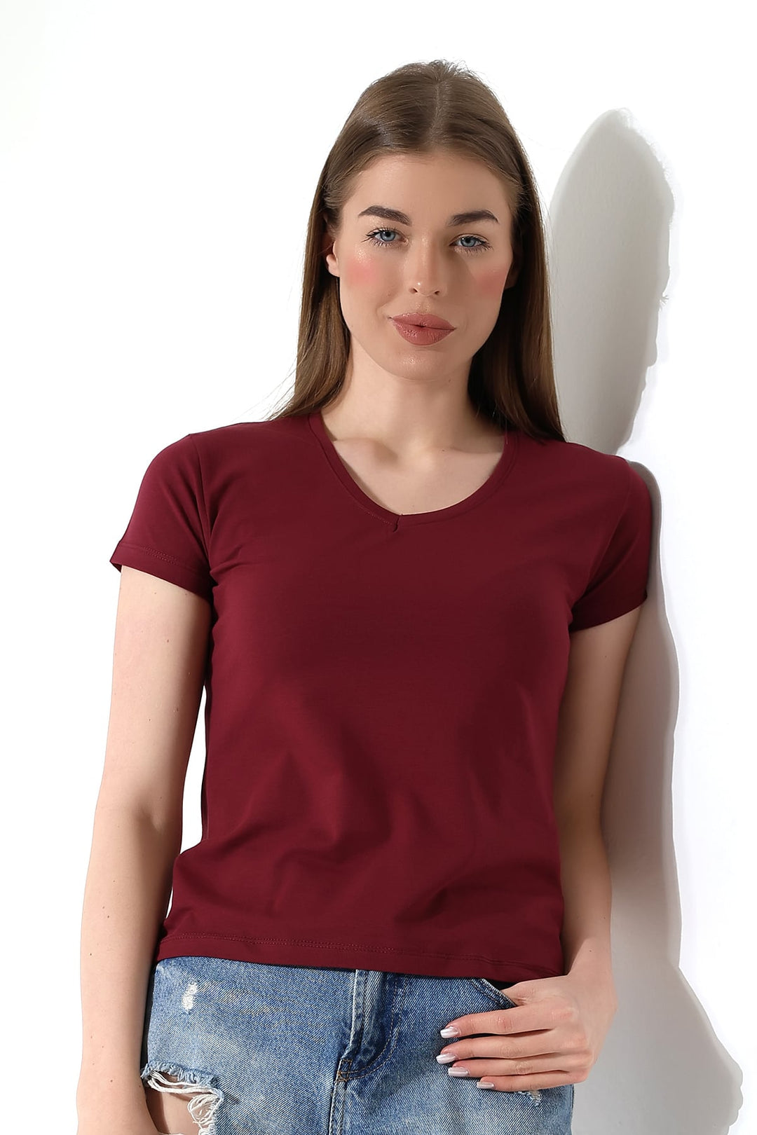MPL Kadın V Yaka Kısa Kol Tshirt 101by010006 - Lokeren