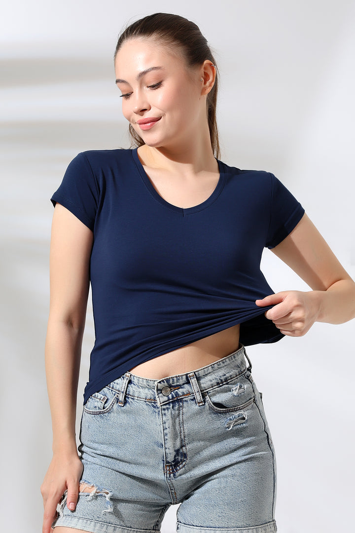 MPL Kadın V Yaka Kısa Kol Tshirt 101by010006 - Jocotepec