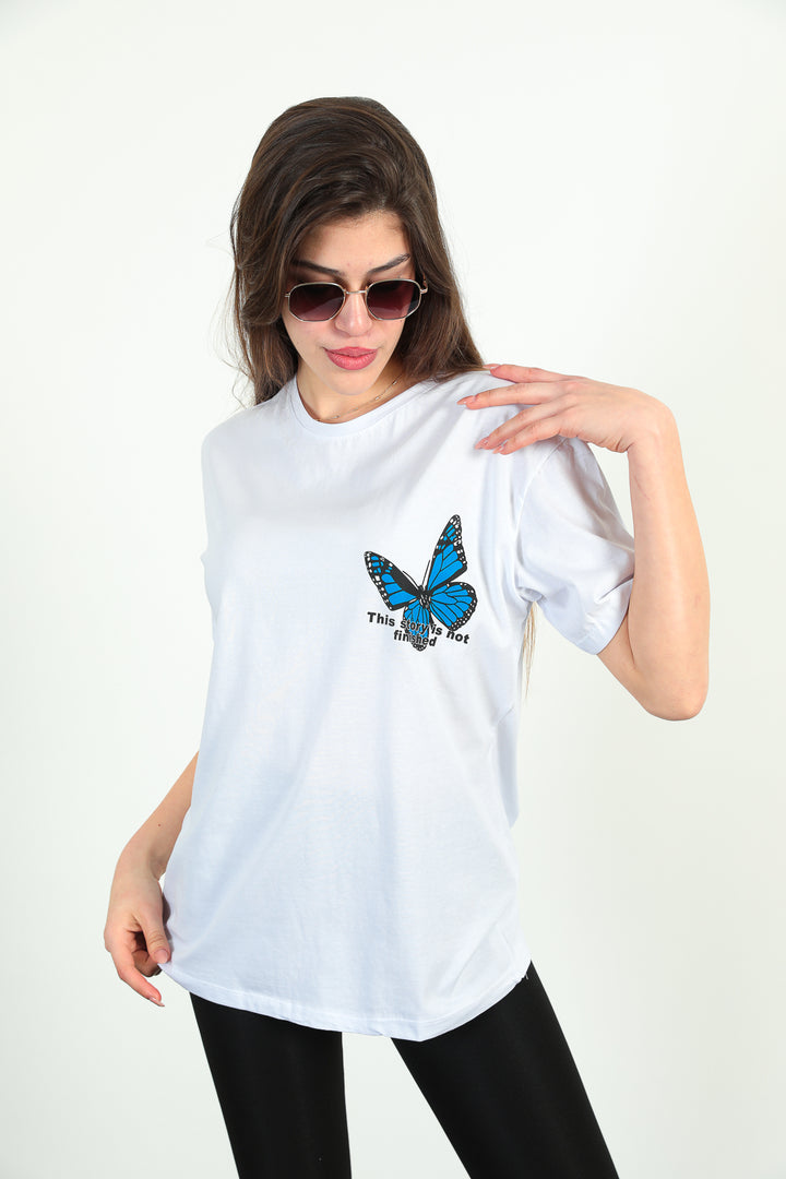 MPL Women's Front Back Butterfly Printed T-shirt - Rexburg