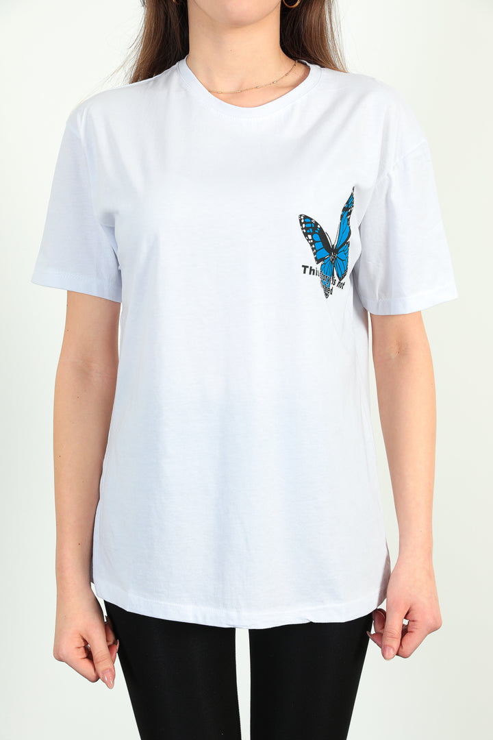 MPL Women's Front Back Butterfly Printed T-shirt - Rexburg