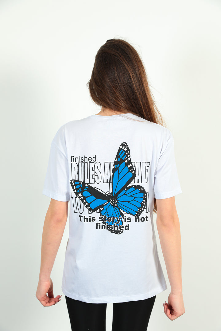 MPL Women's Front Back Butterfly Printed T-shirt - Rexburg