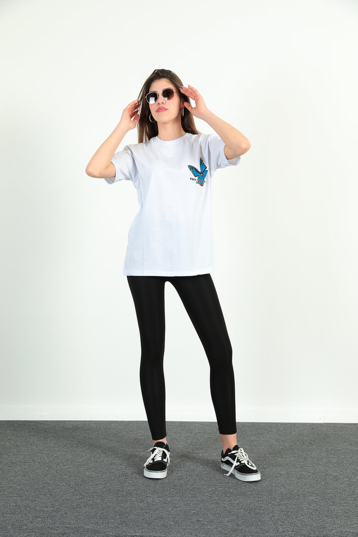 MPL Women's Front Back Butterfly Printed T-shirt - Rexburg