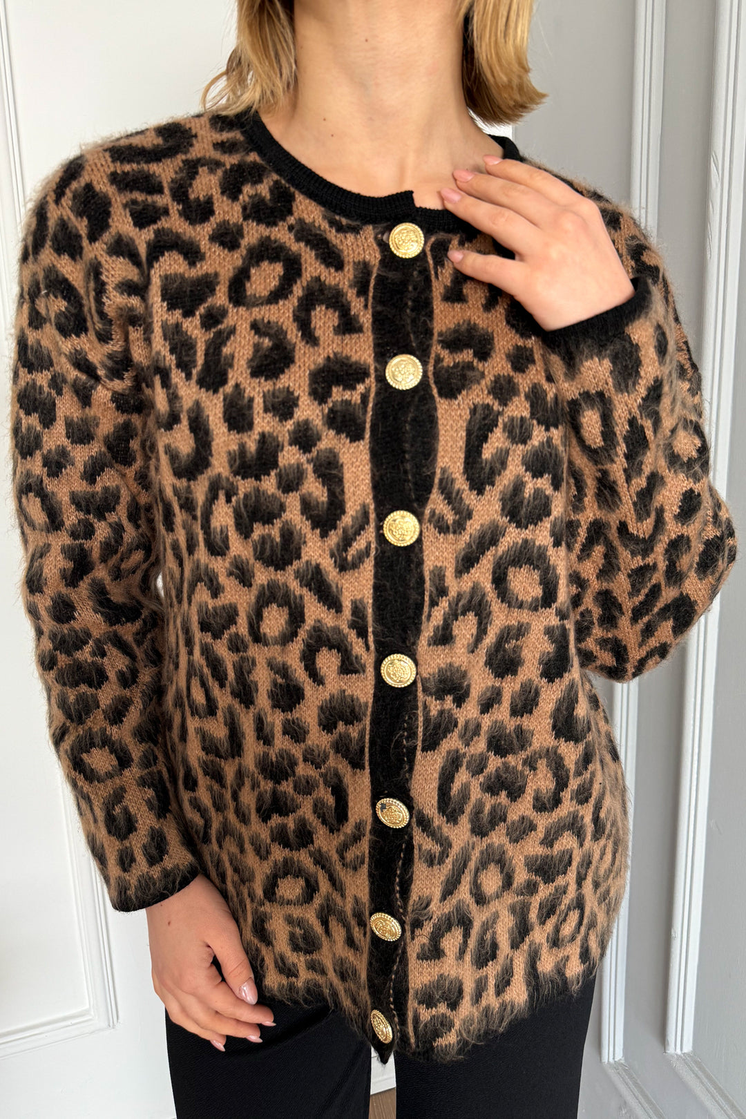 MPL Woman 6727 Leopard Pattern Soft Cardigan - Kifisiá